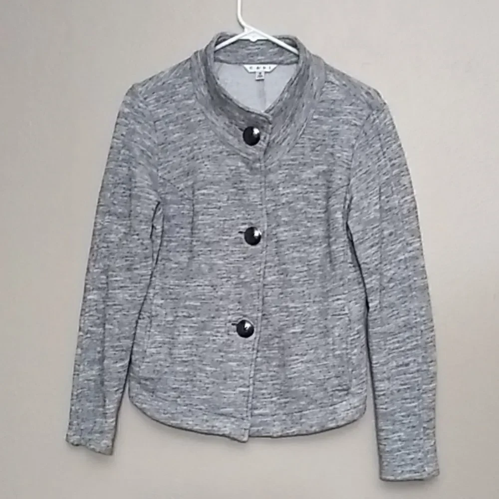 Cabi Jacket, Gray Sweatshirt Style Button Front Jacket - S‎ - Picture 2 of 8
